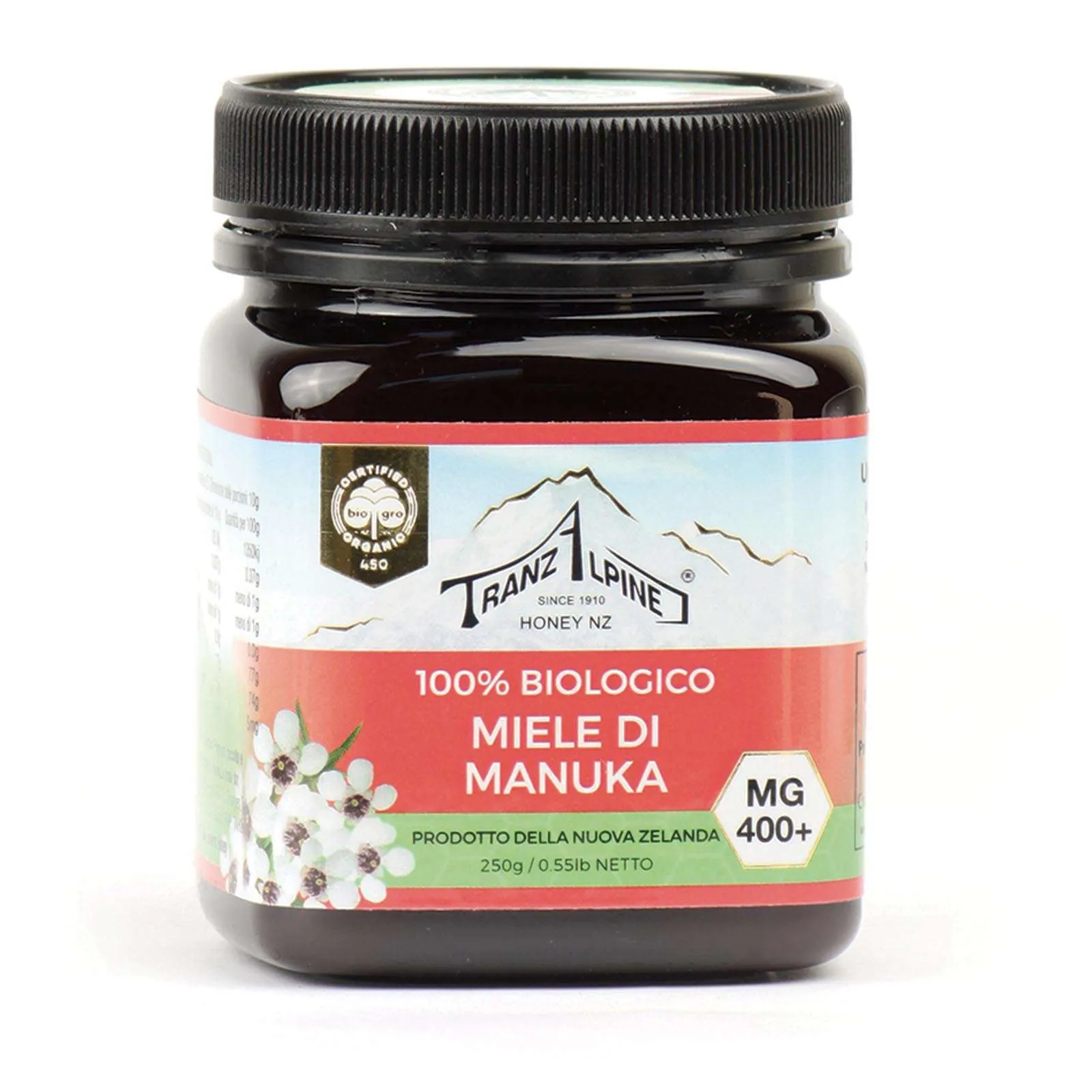 Tranzalpine Miele di Manuka – Mg +400 Bio