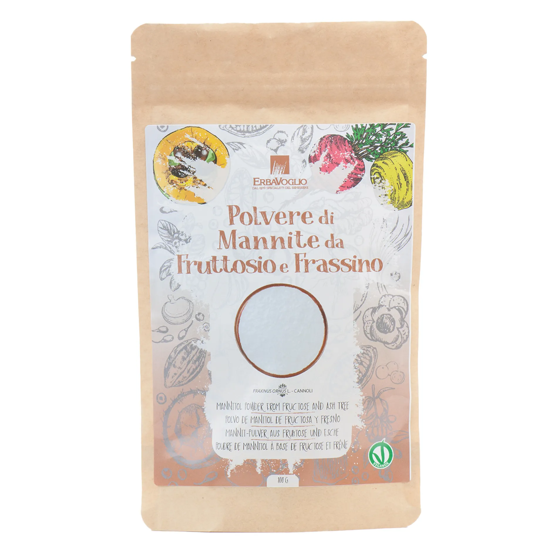 Polvere di Mannite da Fruttosio e Frassino