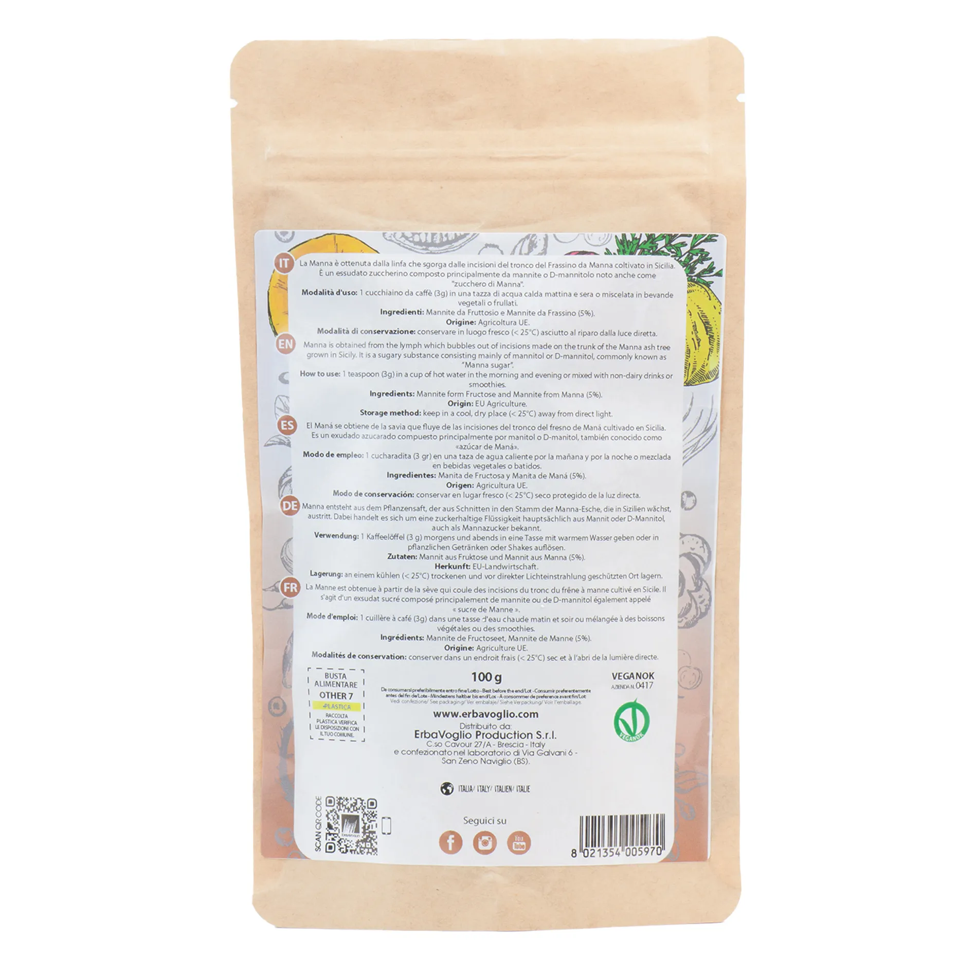 Polvere di Mannite da Fruttosio e Frassino - immagine 2