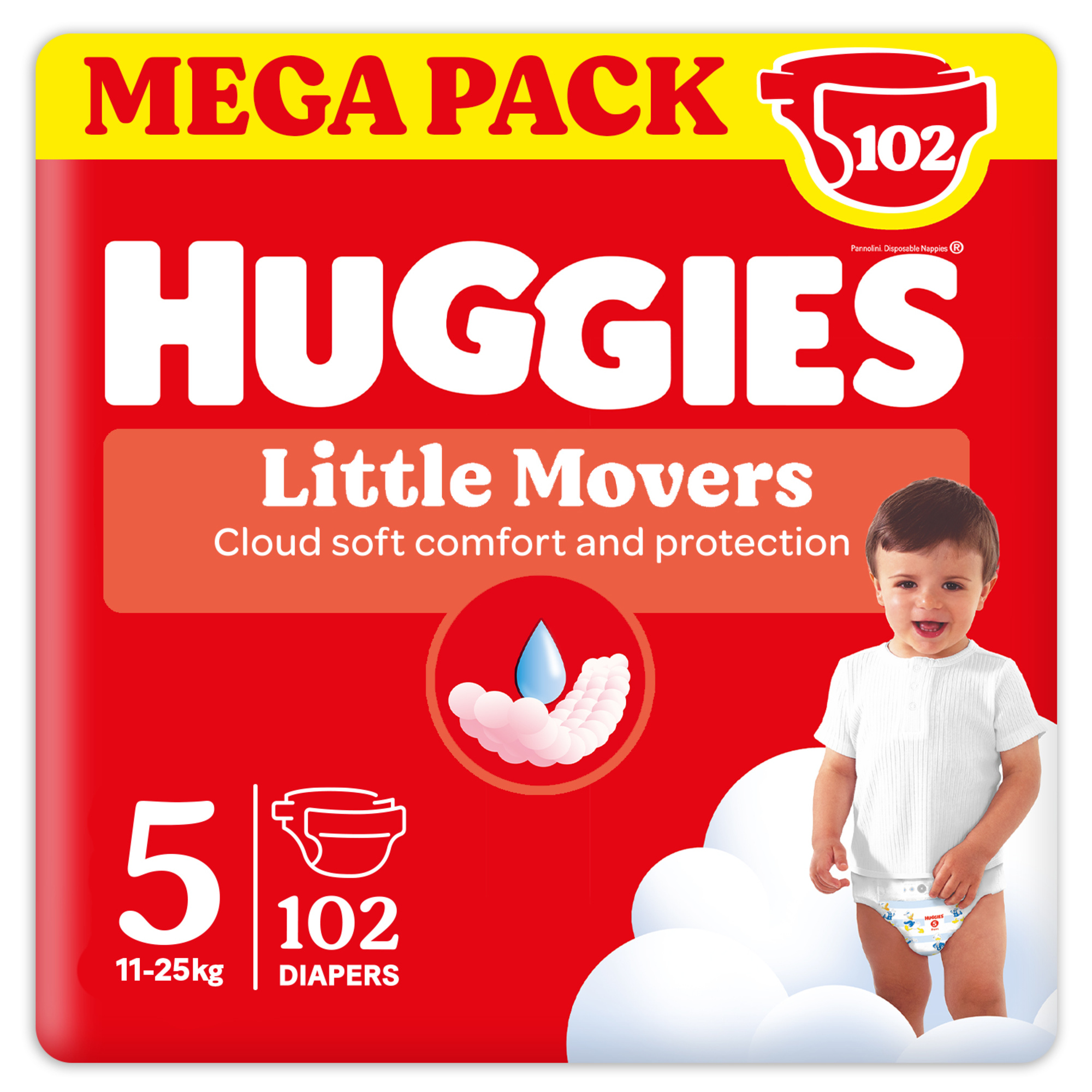 Pannolini little movers megapack tg.5 – 102 pezzi – huggies