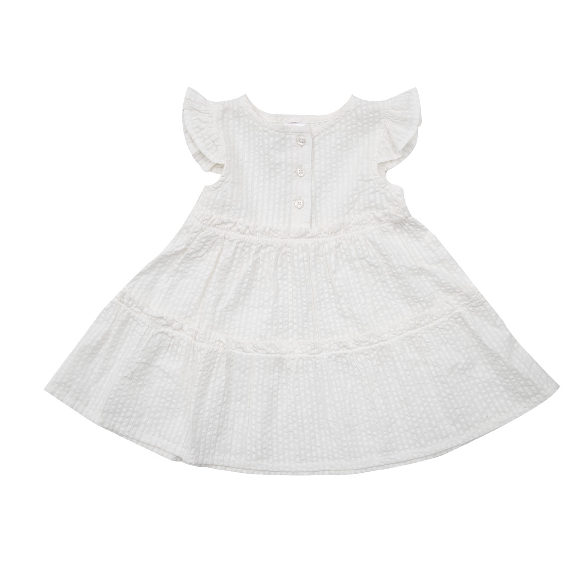 Abito a bottoni bimba giromanica bianco