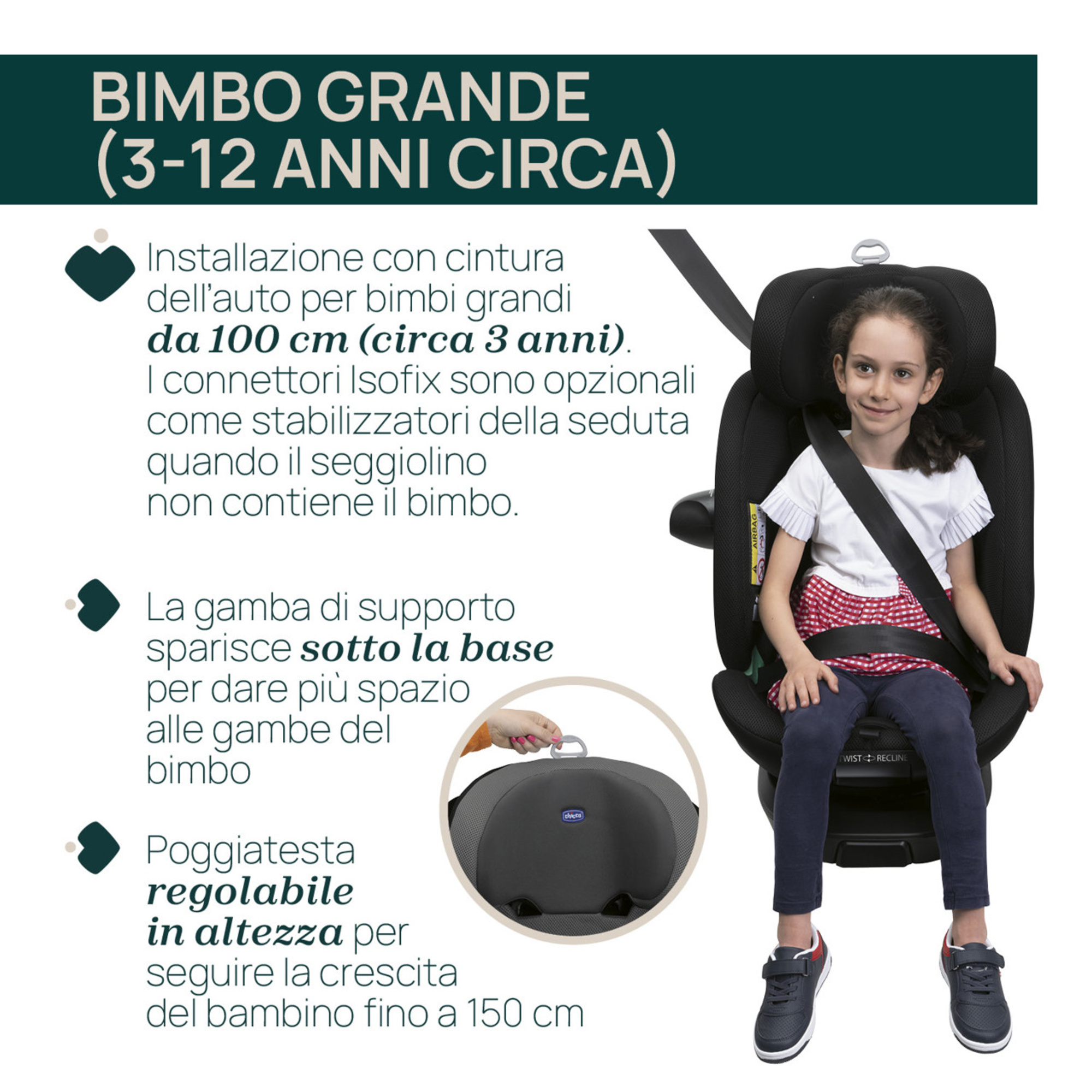 Seggiolino auto everone i-size black 40-150cm – chicco - immagine 4