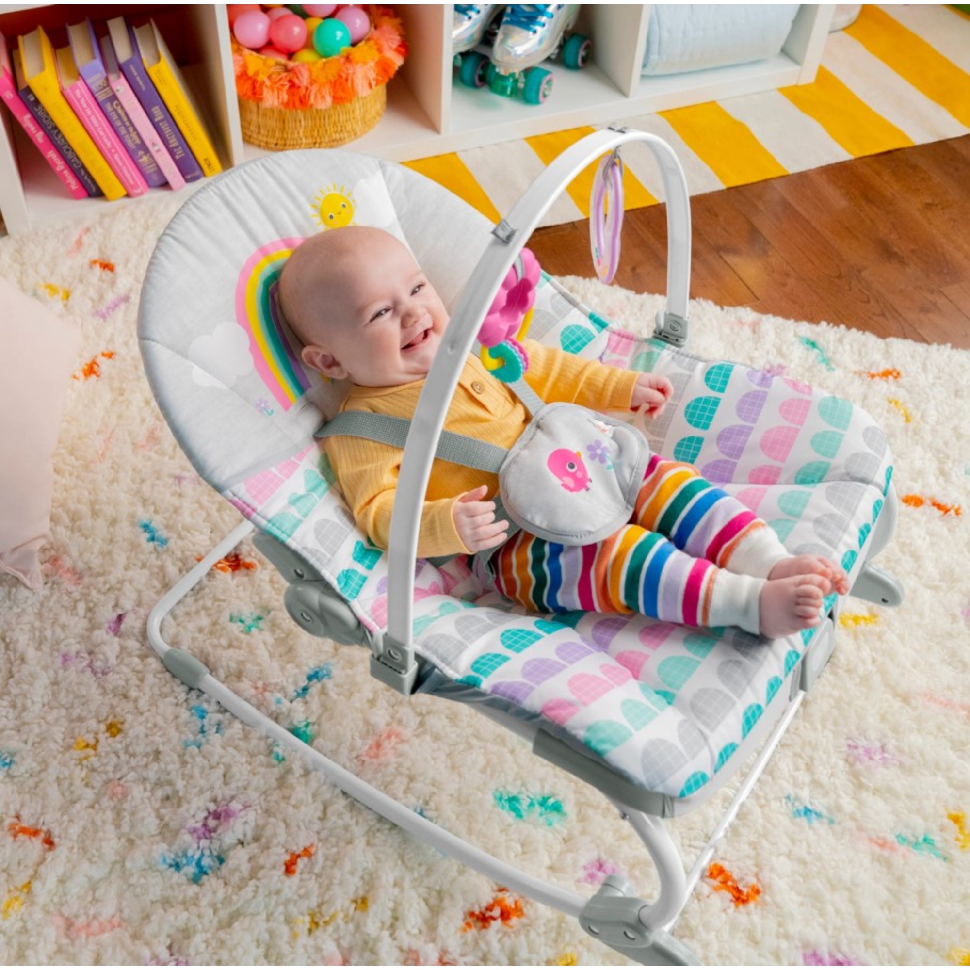 Bright starts rosy rainbow infant to toddler rocker - immagine 2