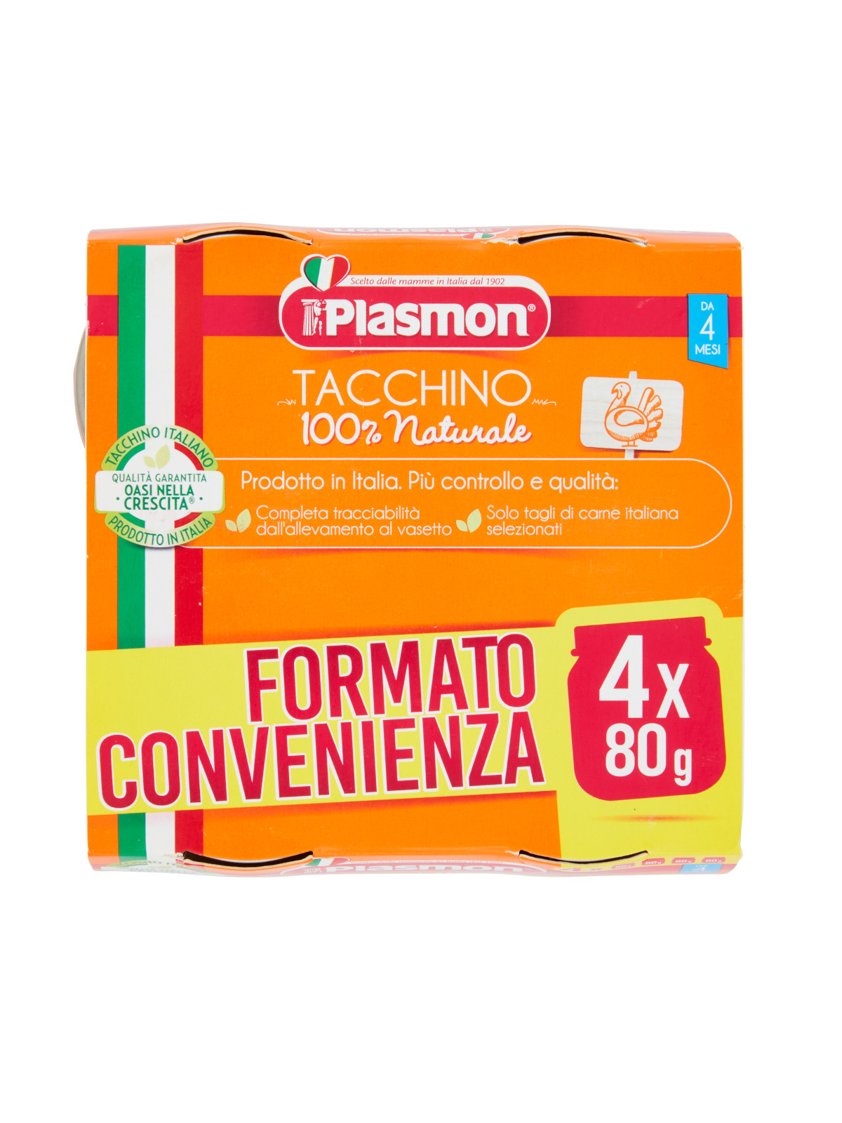 Plasmon – omogeneizzato tacchino – 4x80g