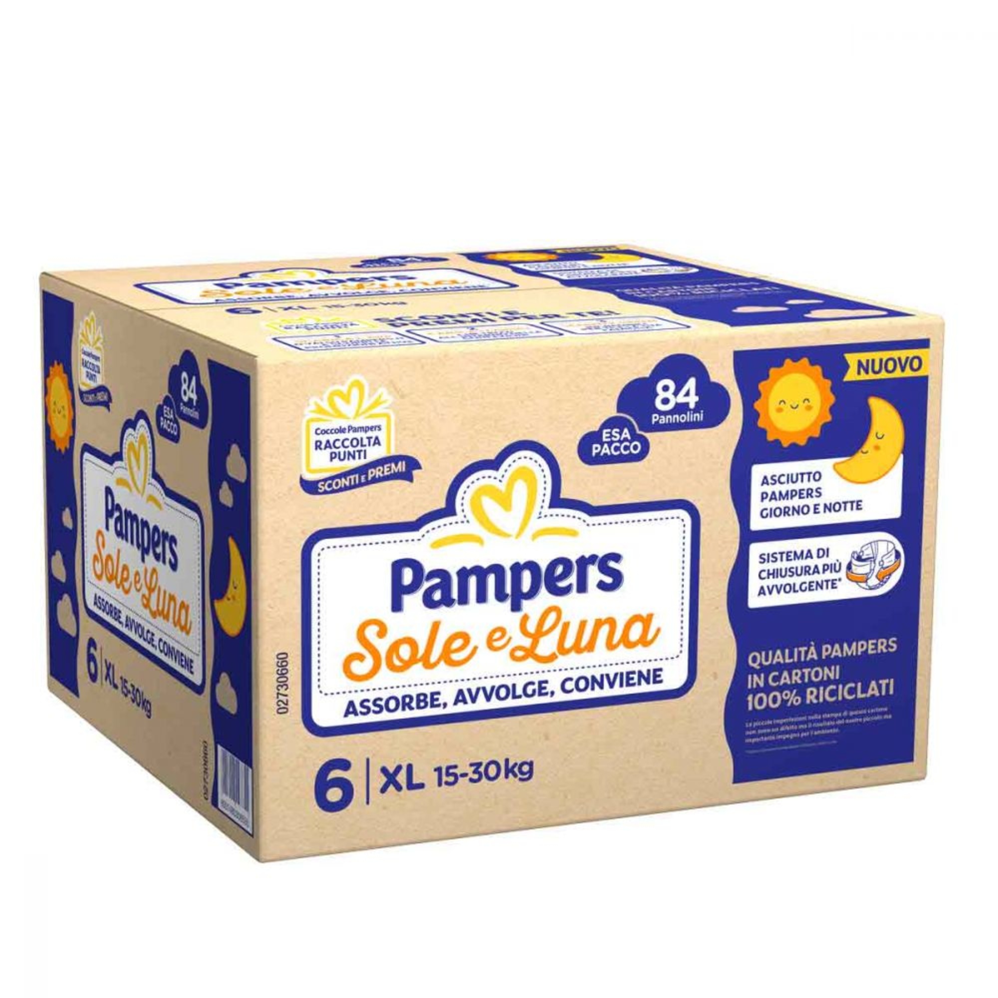 Pannolini soleluna esapack junior 6 xl (15–30 kg) x84 – pampers