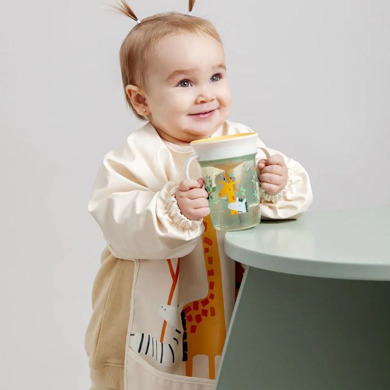 Miniland Bavaglino Impermeabile con Maniche e Tasca Soft Biby Jungle - immagine 5